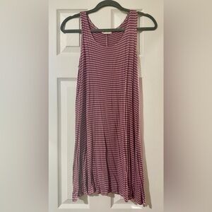 Striped Flowy Sleeveless Tunic Dress